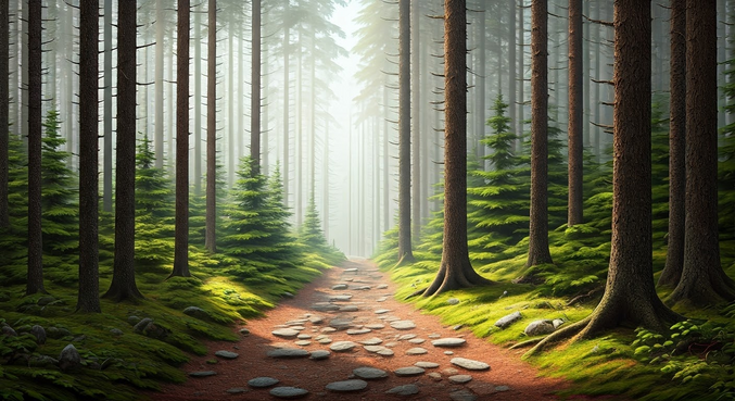 alt_text: Uśmiechnięte dzieci pakują się na zimowy obóz narciarski w malowniczym, śnieżnym krajobrazie.